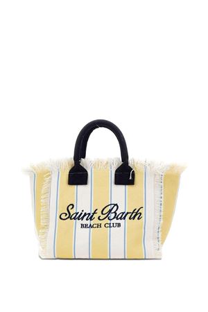 Borsa in canvas di cotone giallo e bianco SAINT BARTH KIDS | COL000102600L